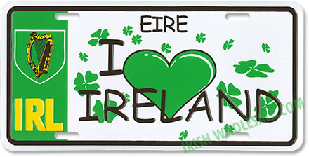 LIcense Plate I Heart Ireland